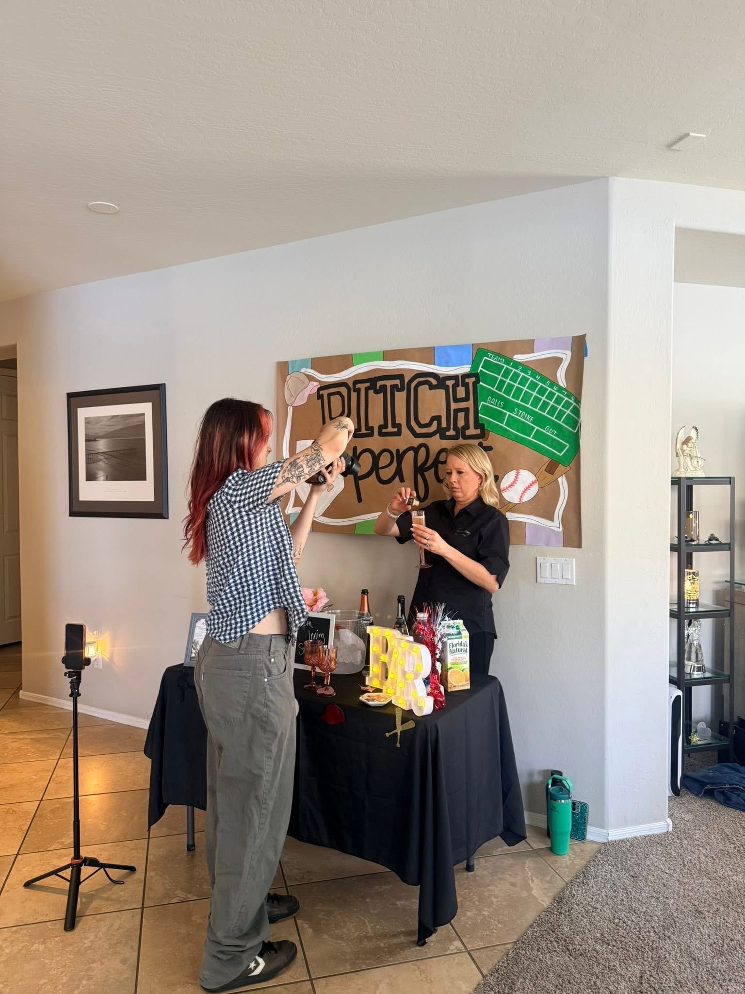 Guests enjoying drinks at a private party